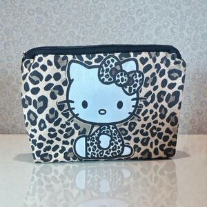Hello Kitty Leopard Print Cosmetic pouch - Black and Tan